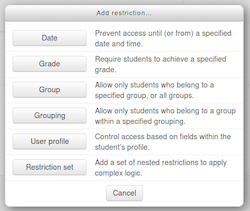 Moodle add_restriction_popup